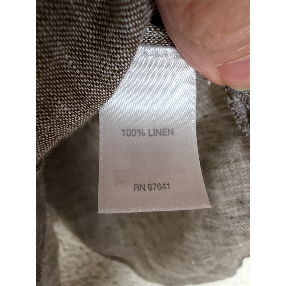 J. Jill Love Linen Essential Shirt Womens S Brown Button Down Long Sleeve Casual - Picture 6 of 8
